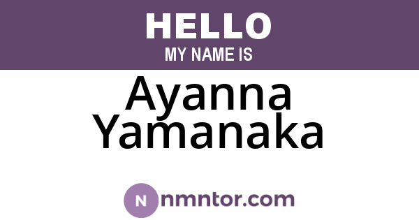 Ayanna Yamanaka