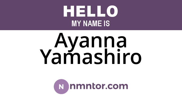 Ayanna Yamashiro