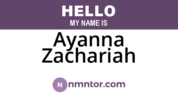 Ayanna Zachariah