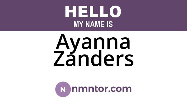Ayanna Zanders
