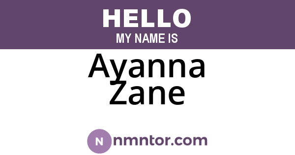Ayanna Zane