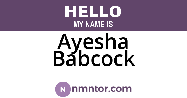 Ayesha Babcock