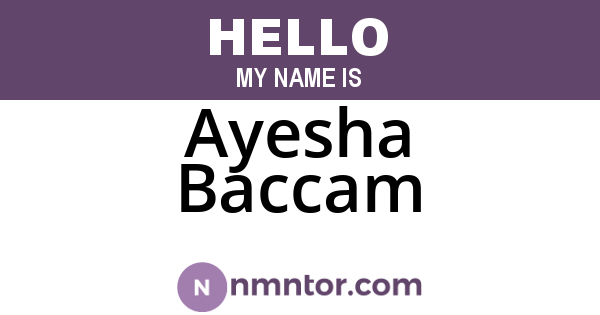 Ayesha Baccam