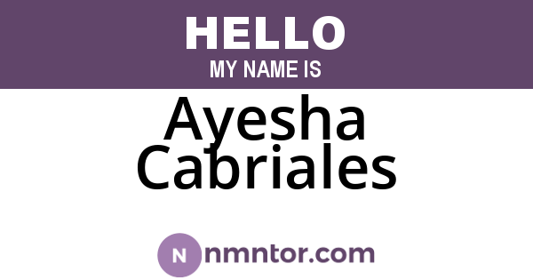 Ayesha Cabriales