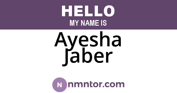 Ayesha Jaber