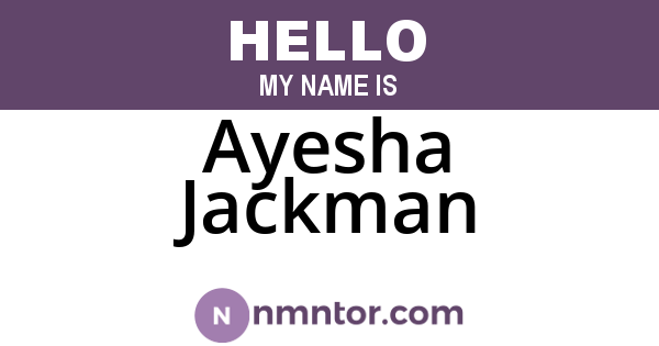 Ayesha Jackman