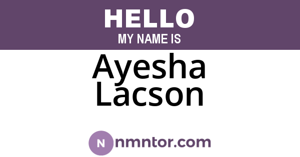 Ayesha Lacson