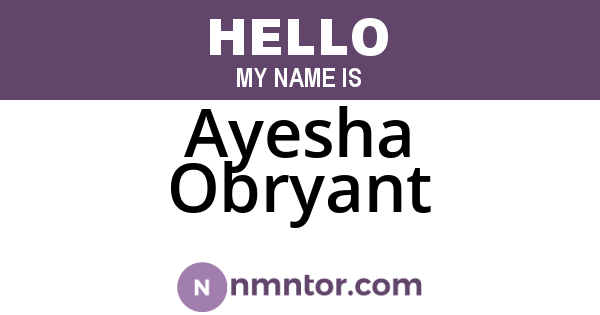 Ayesha Obryant