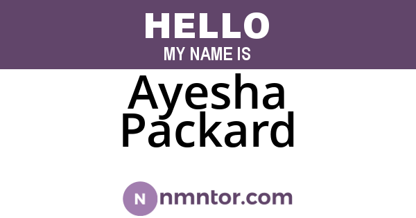 Ayesha Packard