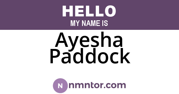 Ayesha Paddock