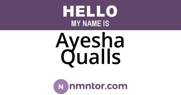 Ayesha Qualls