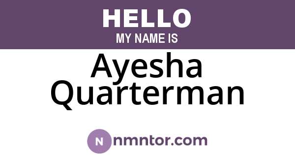 Ayesha Quarterman