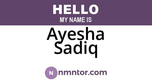 Ayesha Sadiq