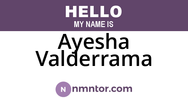 Ayesha Valderrama