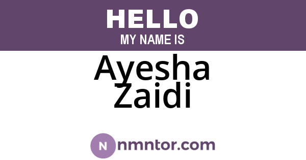 Ayesha Zaidi