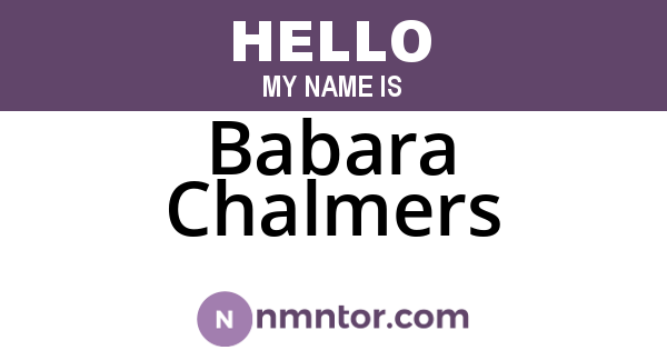 Babara Chalmers