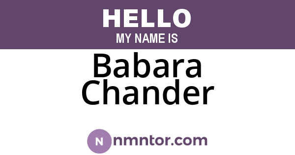 Babara Chander