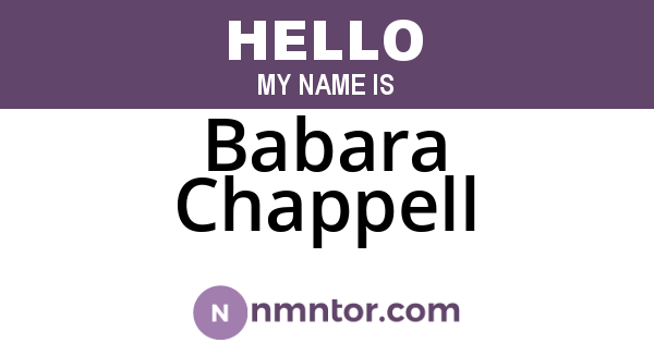 Babara Chappell
