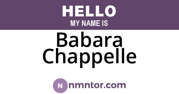 Babara Chappelle