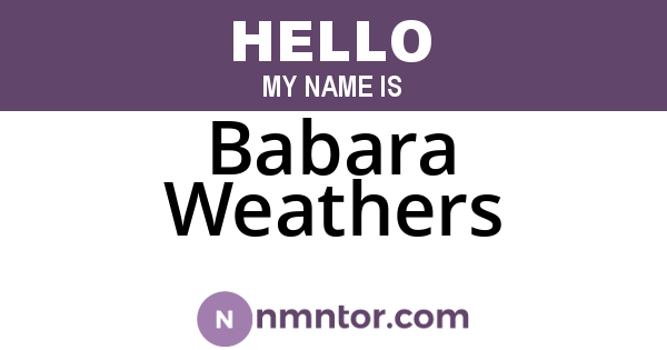 Babara Weathers