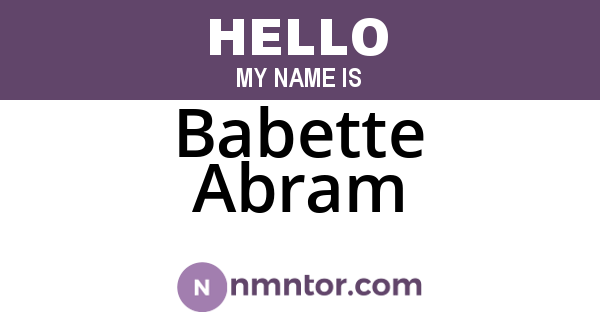 Babette Abram
