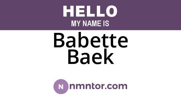 Babette Baek