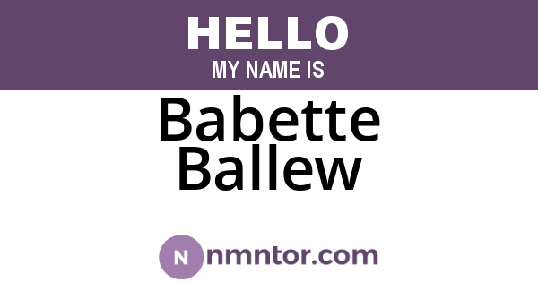 Babette Ballew
