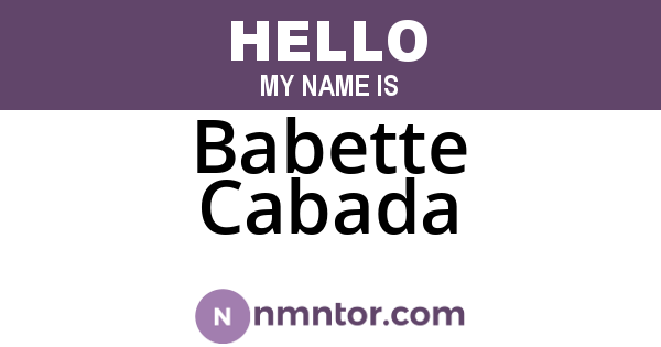 Babette Cabada