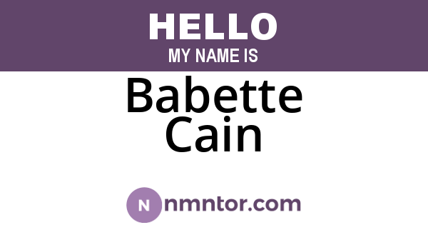Babette Cain