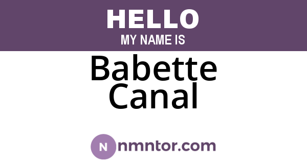 Babette Canal