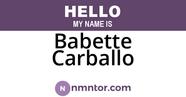 Babette Carballo
