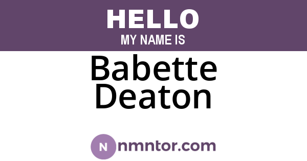 Babette Deaton