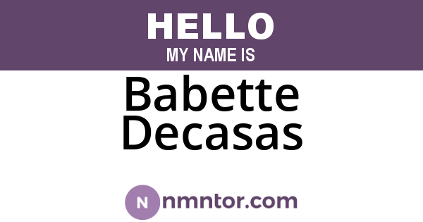 Babette Decasas