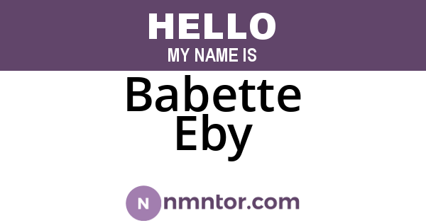 Babette Eby