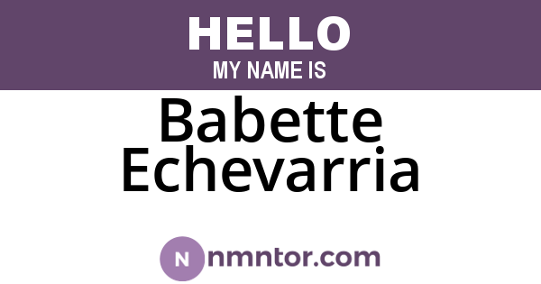 Babette Echevarria