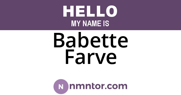 Babette Farve