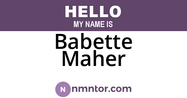 Babette Maher