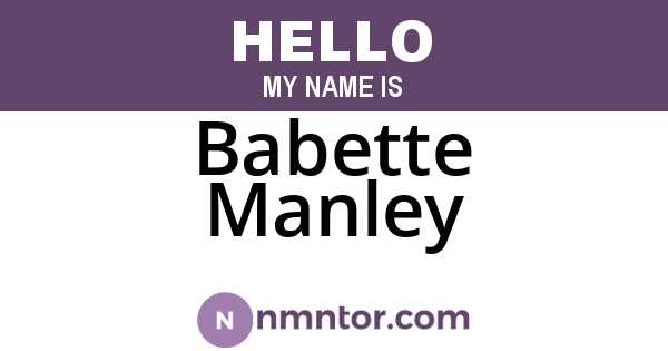 Babette Manley