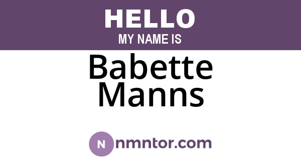 Babette Manns