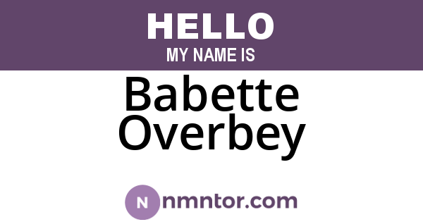Babette Overbey