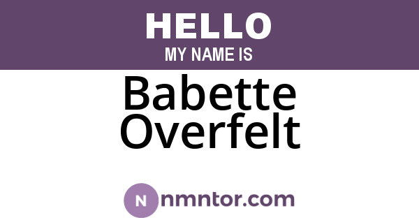 Babette Overfelt