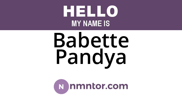 Babette Pandya