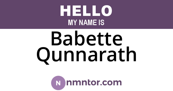 Babette Qunnarath