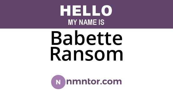 Babette Ransom