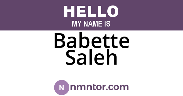Babette Saleh