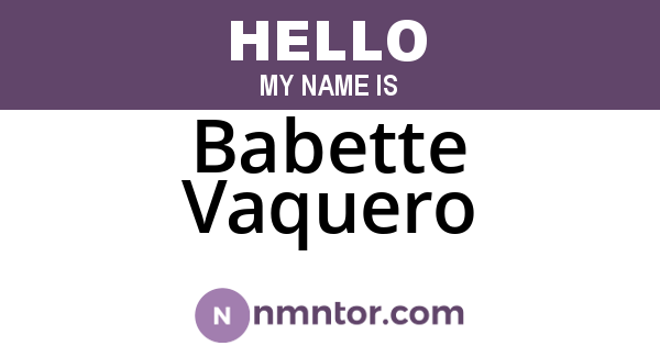 Babette Vaquero