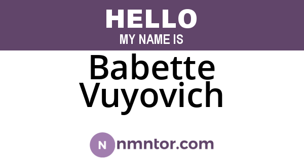 Babette Vuyovich