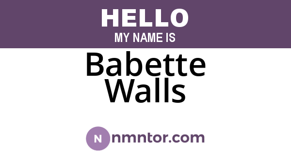 Babette Walls