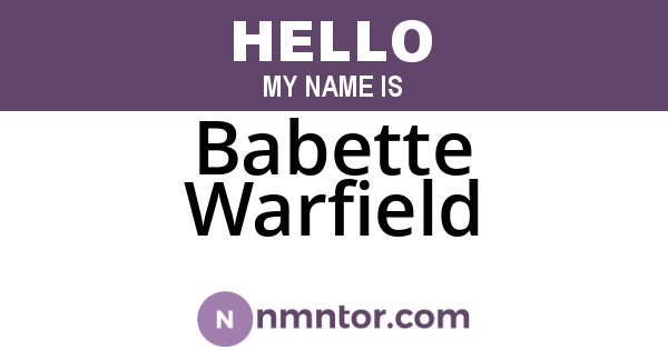 Babette Warfield