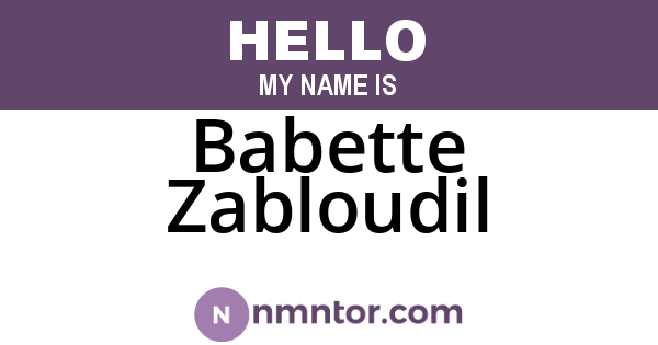 Babette Zabloudil